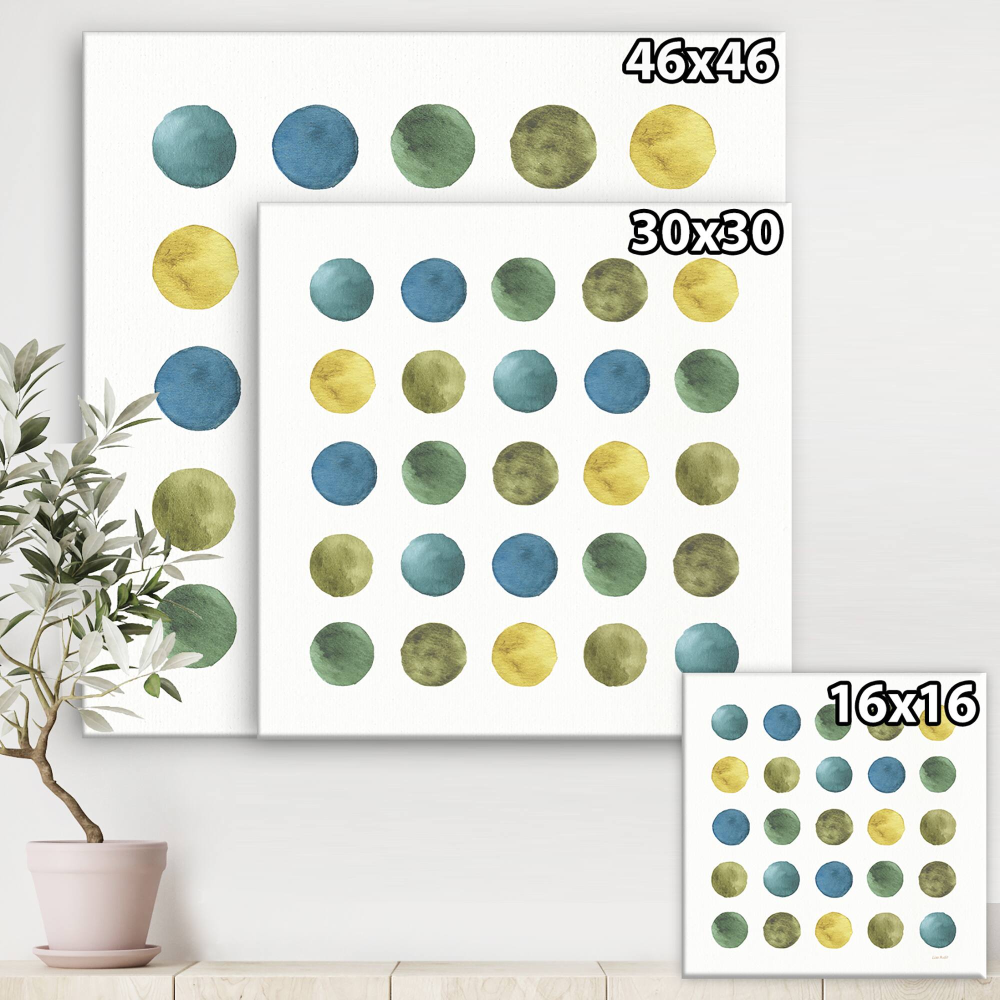 Designart - Green Tones Geometric Circles